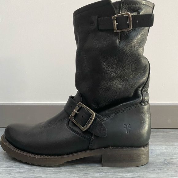 Frye Shoes - Frye Veronica mid-calf motorcycle boots, Sz 6.5
